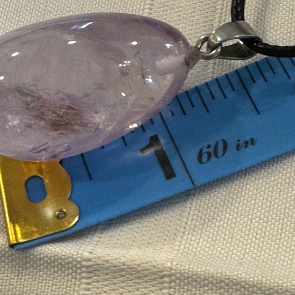Amethyst Necklace CHOOSE 1 light stone  or darker stone 1.75” pendant on cord - Picture 6 of 11